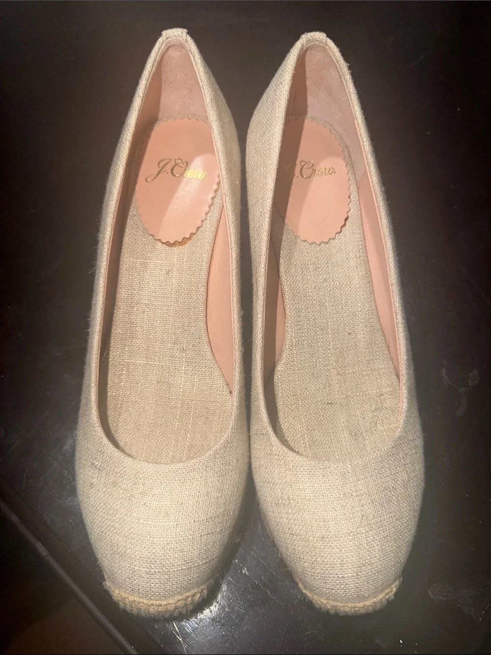 J. Crew Women's Natural Linen Espadrille Wedge